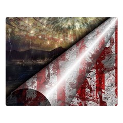 Independence Day Background Abstract Grunge American Flag Premium Plush Fleece Blanket (large) by Ravend