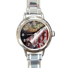 Independence Day July 4th Round Italian Charm Watch by Ravend