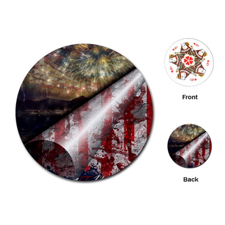 Independence Day July 4th Playing Cards Single Design (Round)