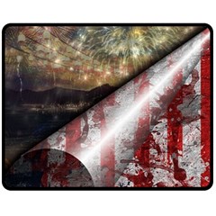 Independence Day July 4th Two Sides Fleece Blanket (medium) by Ravend