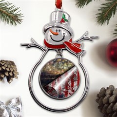 Independence Day July 4th Metal Snowman Ornament