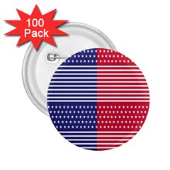 American Flag Patriot Red White 2 25  Buttons (100 Pack)  by Celenk