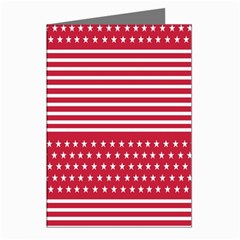 American Flag Patriot Red White Greeting Cards (pkg Of 8) by Celenk