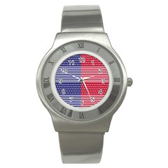 American Flag Patriot Red White Stainless Steel Watch by Celenk