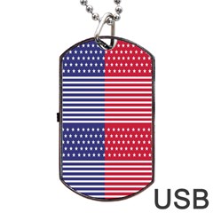 American Flag Patriot Red White Dog Tag Usb Flash (one Side) by Celenk