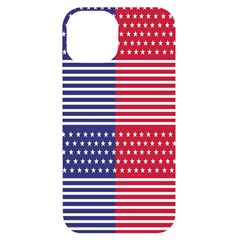 American Flag Patriot Red White Iphone 14 Black Uv Print Case by Celenk