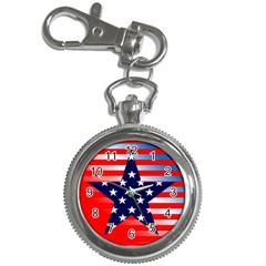 Patriotic American Usa Design Red Key Chain Watches by Celenk