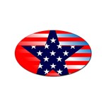 Patriotic american usa design red Sticker Oval (10 pack) Front