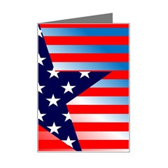 Patriotic American Usa Design Red Mini Greeting Card by Celenk