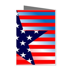 Patriotic American Usa Design Red Mini Greeting Cards (pkg Of 8) by Celenk