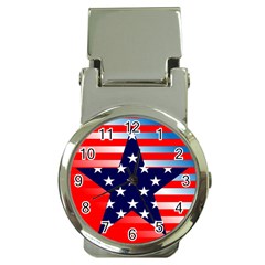 Patriotic American Usa Design Red Money Clip Watches by Celenk