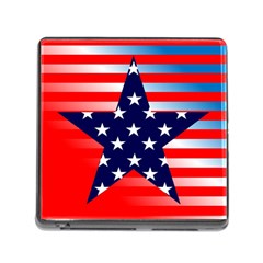 Patriotic American Usa Design Red Memory Card Reader (square 5 Slot) by Celenk