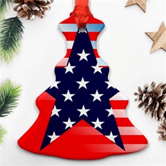 Patriotic American Usa Design Red Ornament (christmas Tree)  by Celenk