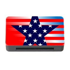 Patriotic American Usa Design Red Memory Card Reader With Cf by Celenk