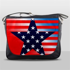 Patriotic American Usa Design Red Messenger Bag by Celenk