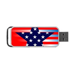 Patriotic American Usa Design Red Portable Usb Flash (one Side) by Celenk