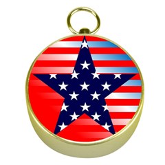 Patriotic American Usa Design Red Gold Compasses by Celenk