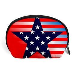 Patriotic American Usa Design Red Accessory Pouch (large) by Celenk