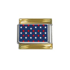 Patriotic Colors America Usa Red Gold Trim Italian Charm (9mm) by Celenk