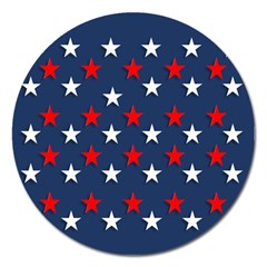 Patriotic Colors America Usa Red Magnet 5  (round) by Celenk