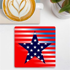 Patriotic American Usa Design Red Uv Print Square Tile Coaster  by Celenk