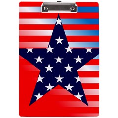 Patriotic American Usa Design Red A4 Acrylic Clipboard by Celenk