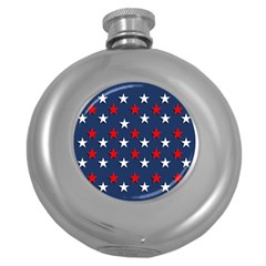 Patriotic Colors America Usa Red Round Hip Flask (5 Oz) by Celenk