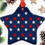 Patriotic colors america usa red Star Ornament (Two Sides) Back