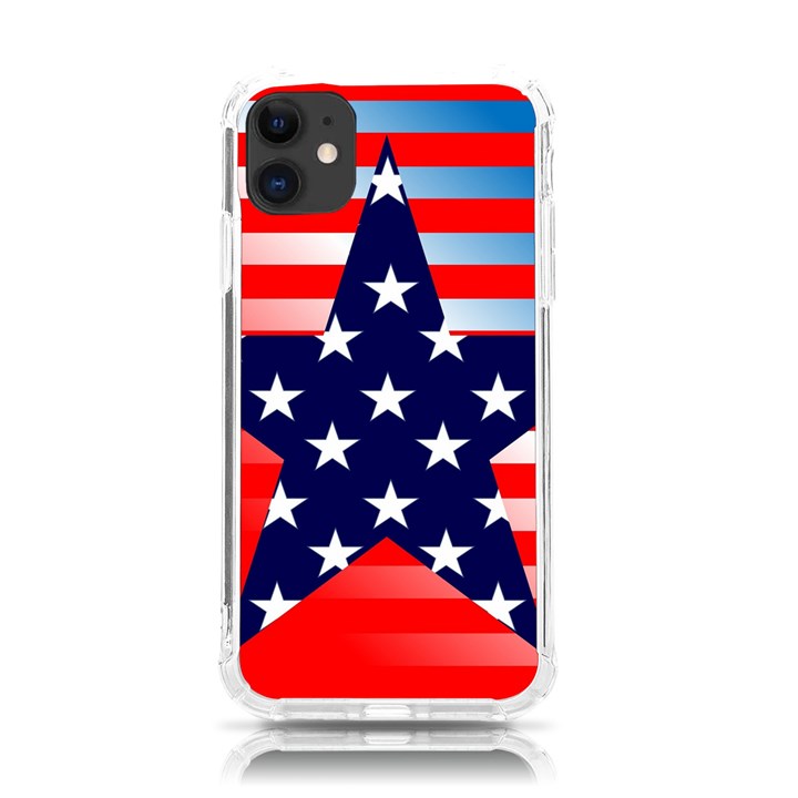 Patriotic american usa design red iPhone 11 TPU UV Print Case