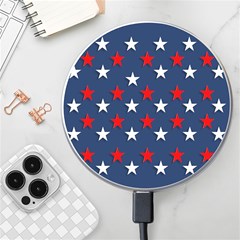 Patriotic Colors America Usa Red Wireless Fast Charger(white) by Celenk