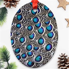 Peacock Pattern Close Up Plumage Oval Ornament (two Sides) by Celenk