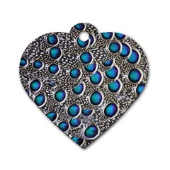 Peacock Pattern Close Up Plumage Dog Tag Heart (two Sides) by Celenk