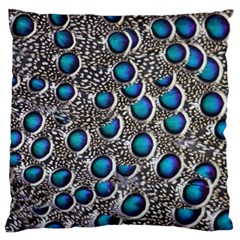 Peacock Pattern Close Up Plumage Large Premium Plush Fleece Cushion Case (one Side) by Celenk