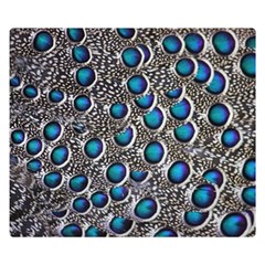 Peacock Pattern Close Up Plumage Two Sides Premium Plush Fleece Blanket (small) by Celenk