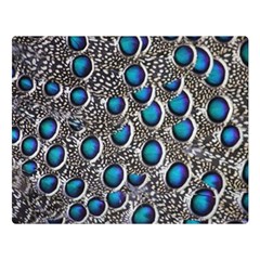 Peacock Pattern Close Up Plumage Two Sides Premium Plush Fleece Blanket (large) by Celenk