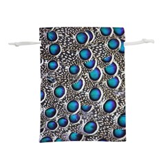 Peacock Pattern Close Up Plumage Lightweight Drawstring Pouch (l) by Celenk