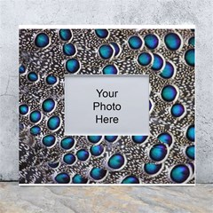 Peacock Pattern Close Up Plumage White Wall Photo Frame 5  X 7  by Celenk