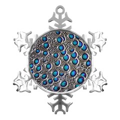 Peacock Pattern Close Up Plumage Metal Small Snowflake Ornament by Celenk