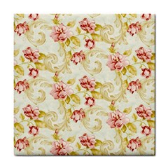 Background Pattern Flower Spring Tile Coaster by Celenk