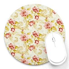 Background Pattern Flower Spring Round Mousepad by Celenk