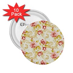 Background Pattern Flower Spring 2 25  Buttons (10 Pack)  by Celenk