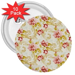 Background Pattern Flower Spring 3  Buttons (10 Pack)  by Celenk