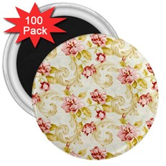 Background Pattern Flower Spring 3  Magnets (100 Pack) by Celenk