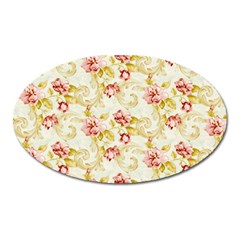 Background Pattern Flower Spring Oval Magnet by Celenk