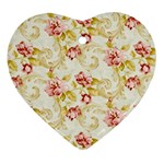 Background Pattern Flower Spring Heart Ornament (Two Sides) Back