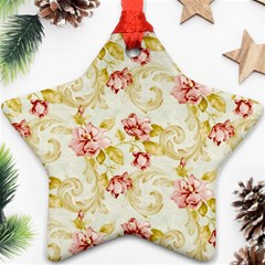 Background Pattern Flower Spring Star Ornament (two Sides) by Celenk