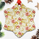 Background Pattern Flower Spring Snowflake Ornament (Two Sides) Front