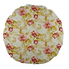 Background Pattern Flower Spring Large 18  Premium Round Cushions by Celenk