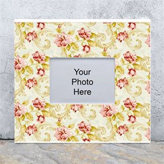 Background Pattern Flower Spring White Wall Photo Frame 5  X 7  by Celenk