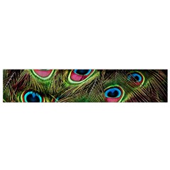 Peacock Feathers Color Plumage Small Premium Plush Fleece Scarf by Celenk